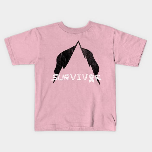 Cancer Survivor Mountain Kids T-Shirt by bunsnbells